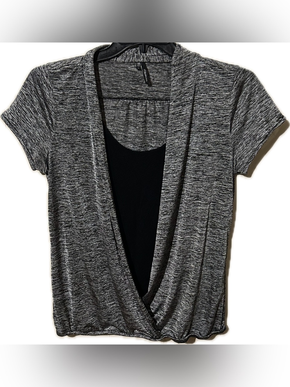 Maurices Women’s Large Grey Blouse with Built-In Black Tank
